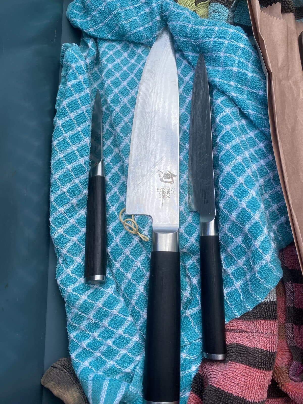 Japanese chef knife sharpened for precision cutting.